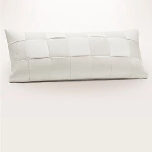 Elegant White Quilted Woven Icon Pillow Cover (Lumbar)